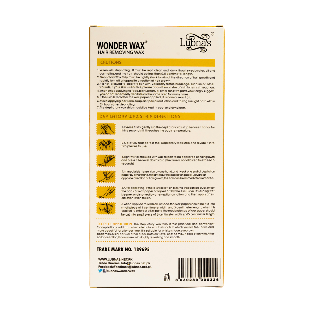 Hair Removing Wax Strips 20PC (Lemon) image 2