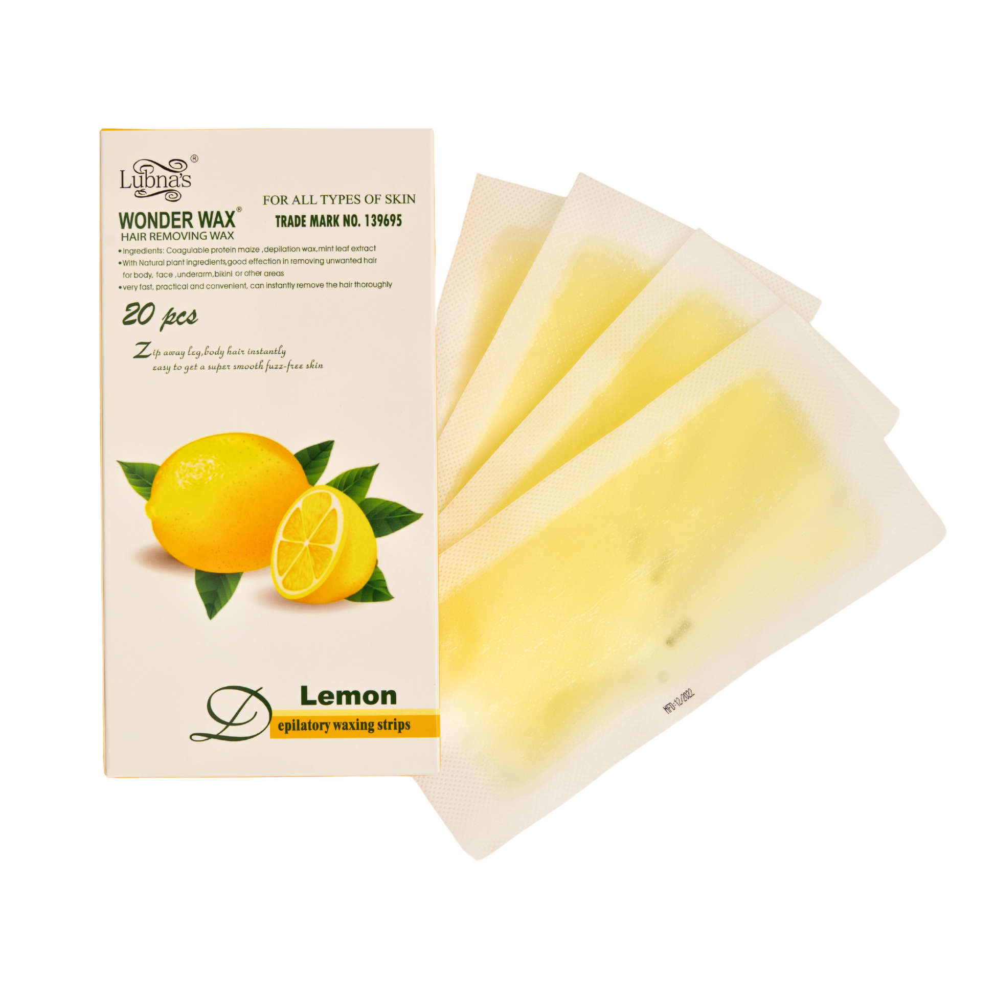 Hair Removing Wax Strips 20PC (Lemon) image 0