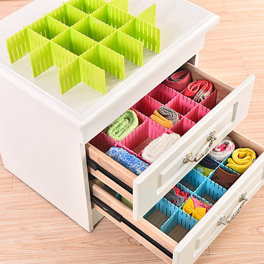 Adjustable & Interlocking Plastic Closet Drawer Dividers