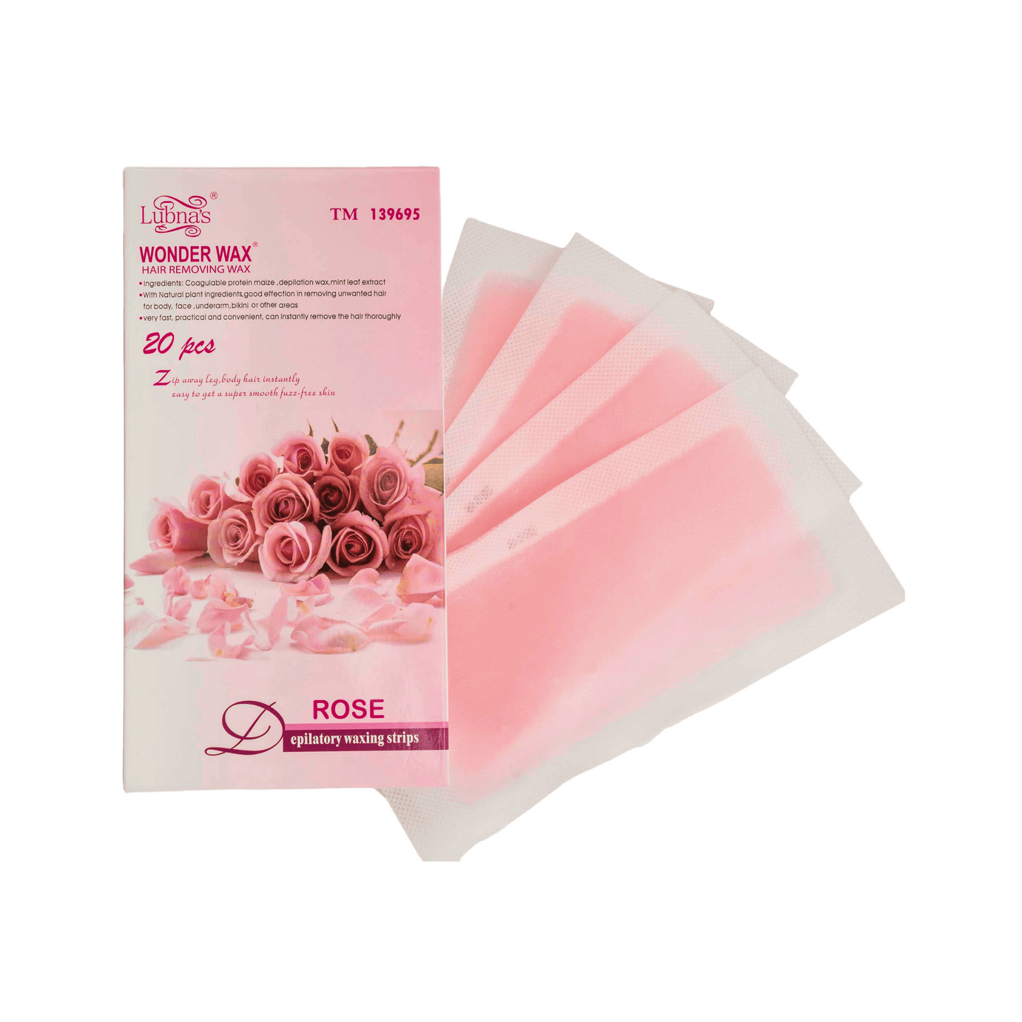 Hair Removing Wax Strips 20PC (Rose) image 0