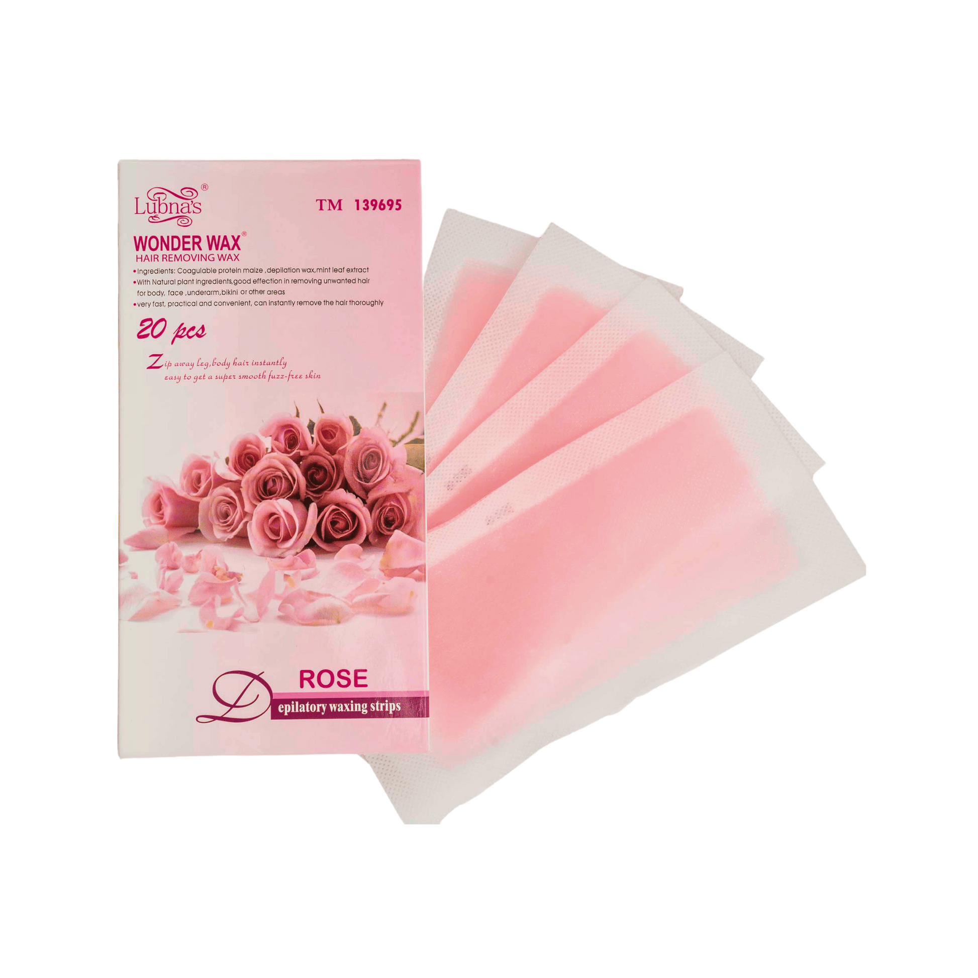 Hair Removing Wax Strips 20PC (Rose) image 0